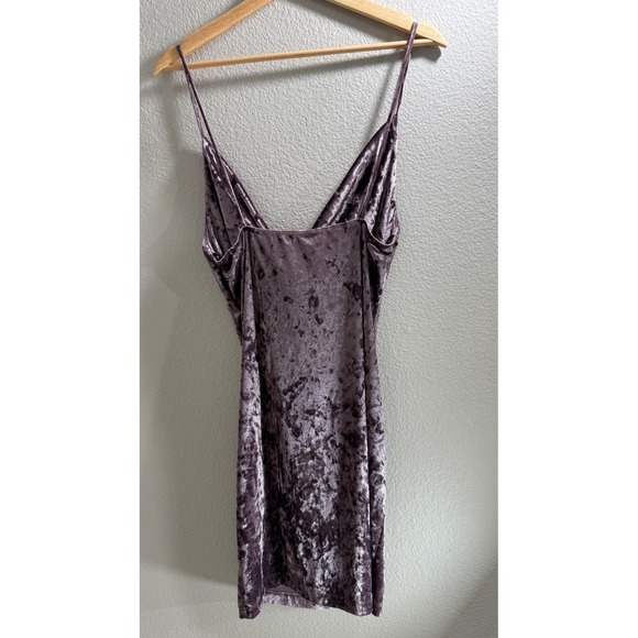 Y2K Velvet Babydoll Slip Dress L Bodycon Fairy Grunge Whimsical VTG Made In USA - Picture 2 of 5